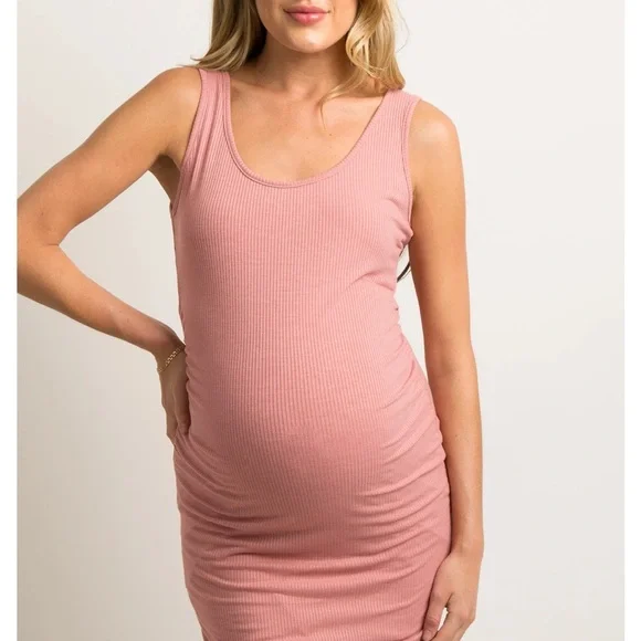 Sleeveless Ribbed Maternity Dress - Picture 3 of 3